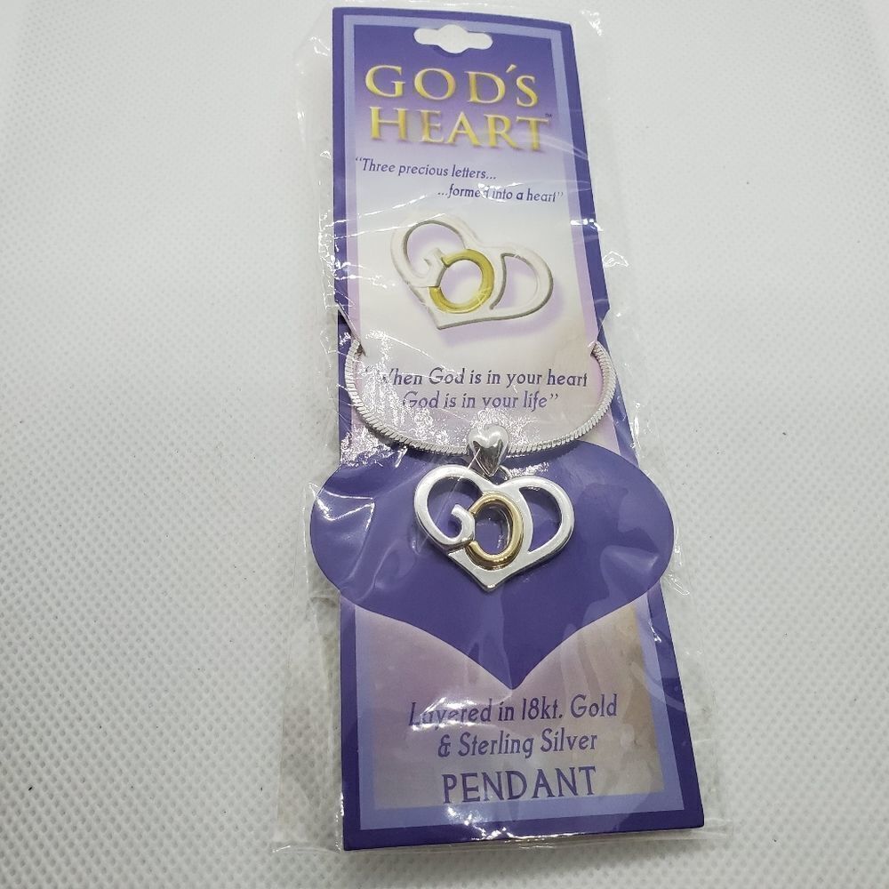 NWT God's Heart 18 Karat Gold & Sterling Silver